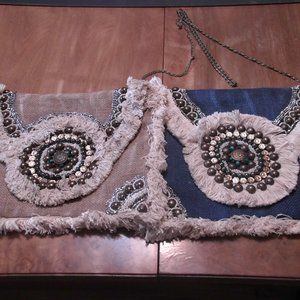 Curations 2 Like New Purses Clutch SHoulder Bags.....Woven Hsn Bags